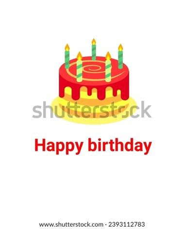 illustration of birthday cake on a white background