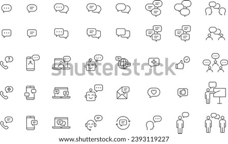 Vector Conversation and Communication Monochrome Icon Set Royalty-Free Stock Photo #2393119227