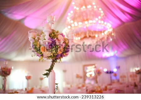 Wedding decoration bouquet with flowers Royalty-Free Stock Photo #239313226