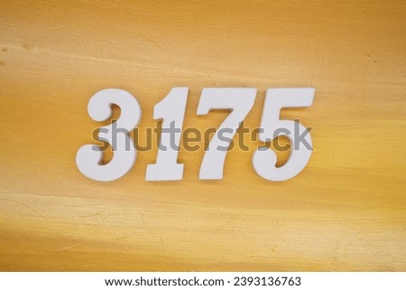 The golden yellow painted wood panel for the background, number 3175, is made from white painted wood.