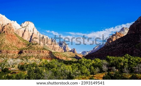Hiking in Zion national park  Royalty-Free Stock Photo #2393149541