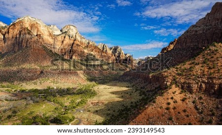 Hiking in Zion national park  Royalty-Free Stock Photo #2393149543