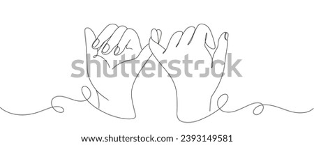 Pinky promise finger line art style vector illustration Royalty-Free Stock Photo #2393149581