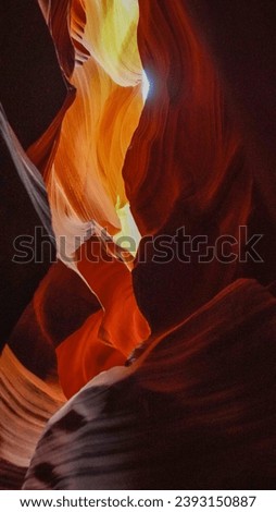 the slot canyons in Upper Antelope Camyon outside Page Royalty-Free Stock Photo #2393150887