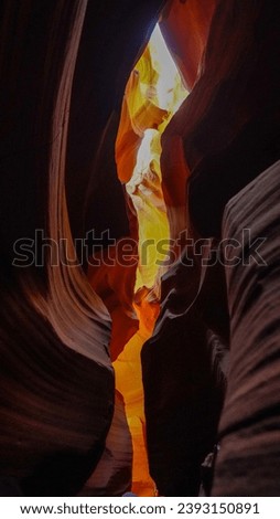 the slot canyons in Upper Antelope Camyon outside Page Royalty-Free Stock Photo #2393150891