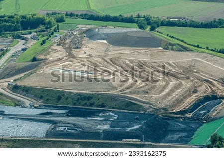 aerial view of a stone pit