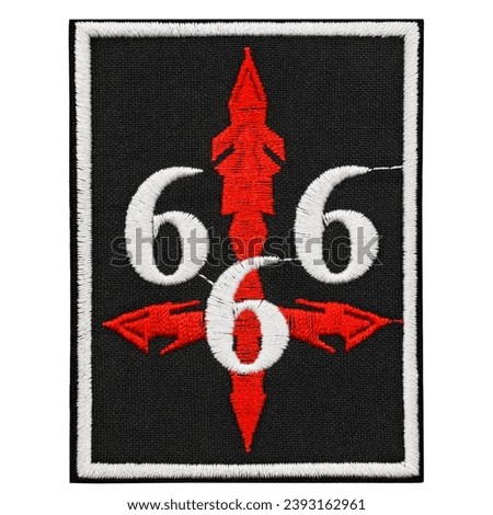 Embroidered patch Inverted Cross 666, Baphomet. Occult symbolism. Satan, Davil. Accessory for rockers, metalheads, punks, goths.