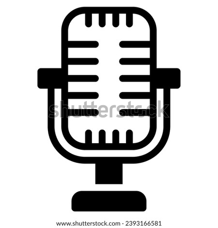 Podcast microphone object icon illustration