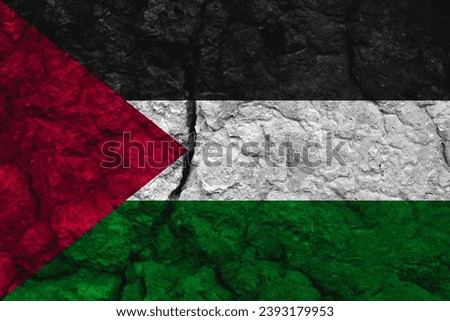 Palestine flag are made from ground cracks