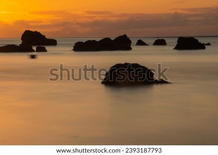 Beautiful and colorful sunrise on the Brazilian beach