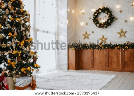 Embrace the holiday spirit with this captivating Christmas tree, a perfect backdrop for festive projects and joyful celebrations. This high-resolution photograph features a beautifully decorated.