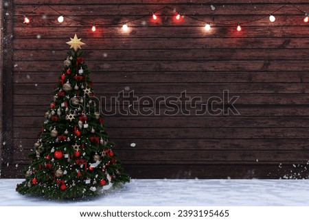 Embrace the holiday spirit with this captivating Christmas tree, a perfect backdrop for festive projects and joyful celebrations. This high-resolution photograph features a beautifully decorated.