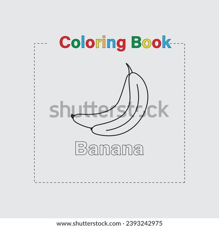 bananas in line drawing. Vector illustration isolated on a white background. For printable children's and adults' coloring pages or book, kids' toddler activity.