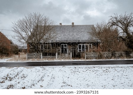 Abandoned depopulated town and houses in Poland in the village of Raduchów. Planned construction of a water reservoir.
 Royalty-Free Stock Photo #2393267131