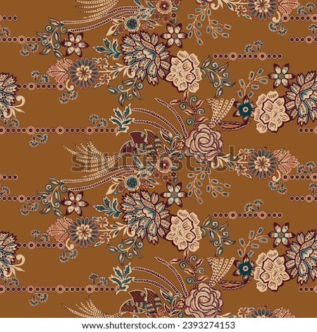 Beautiful and charming abstract allover floral design for textile factory Royalty-Free Stock Photo #2393274153