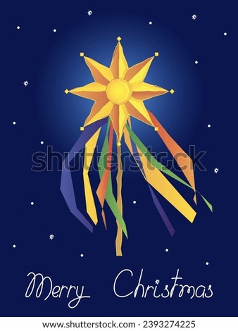Christmas star. Christmas greeting card. Vector
