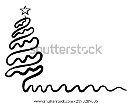 Christmas Tree black and white Illustration