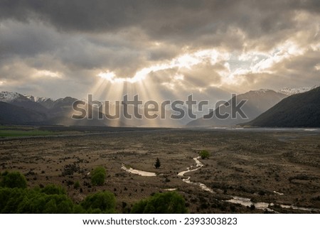 This is a photo of Arthur's Pass National Park in New Zealand. Royalty-Free Stock Photo #2393303823