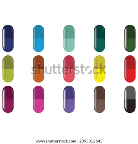 Capsule Pill Clip Art Set 