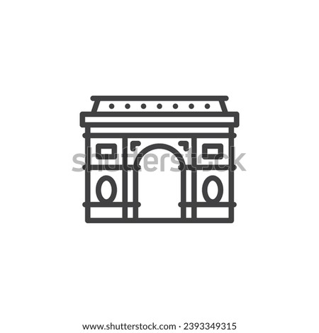 Triumphal arch line icon. linear style sign for mobile concept and web design. Paris triumphal arch outline vector icon. Symbol, logo illustration. Vector graphics Royalty-Free Stock Photo #2393349315