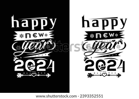 Happy new year typography T-shirt design