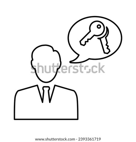 Key Employee Icon In Outline Style