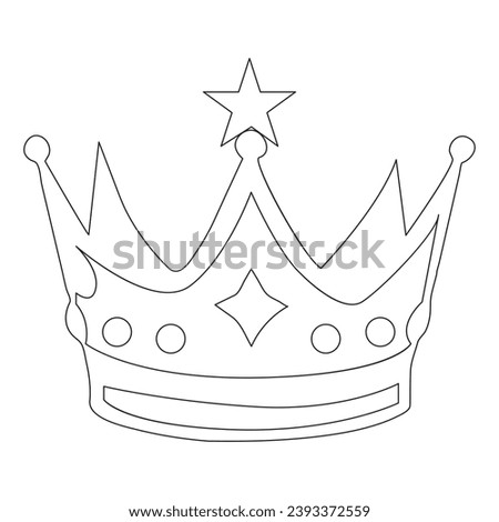 Vector hand drawn king crown set with diamond hand drawn illustration one line art 