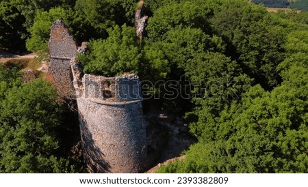 Old ruined castle Pajštún, picture taken from above.