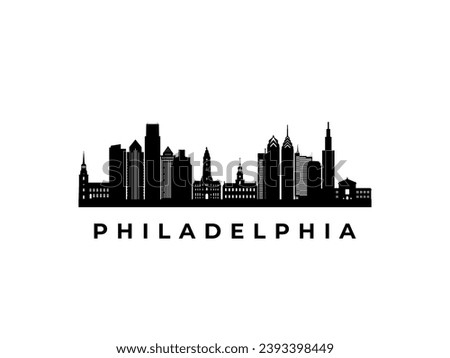 Vector Philadelphia skyline. Travel Philadelphia famous landmarks. Business and tourism concept for presentation, banner, web site.