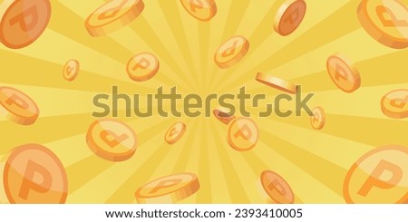 Vector illustration of horizontal background of many point coins Royalty-Free Stock Photo #2393410005