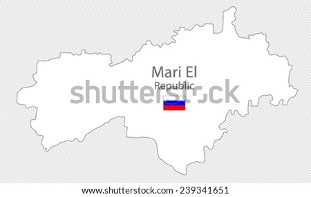 Map of Mari El republic, Russia