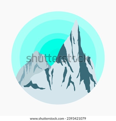 snow mountain peak logo vector