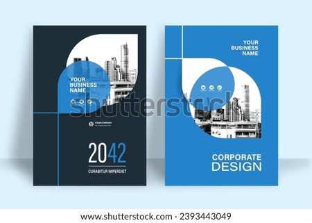 Corporate Book Cover Design Template in A4. Can be adapt to Brochure, Annual Report, Magazine,Poster, Business Presentation, Portfolio, Flyer, Banner, Website. Royalty-Free Stock Photo #2393443049