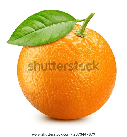 Orange citrus isolated on white background. Orange with clipping path. Orange with leaves Royalty-Free Stock Photo #2393447879