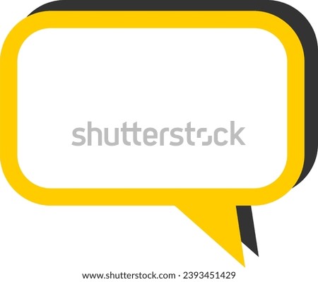 Blank Speech Bubble Cloud Message Symbol Element Icon with Empty Space for Text and 3D Style Shadow Effect. Vector Image.