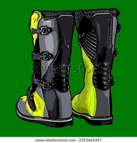motocross shoes vector template for graphic design 