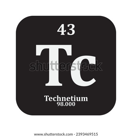 Technetium chemistry icon,chemical element in the periodic table
