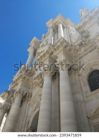 Italy, Sicily Island: Detail of Cathedral of the Nativity of the Holy Mary in Syracuse.