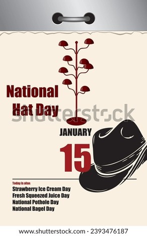 Old style multi-page tear-off calendar for National Hat Day
