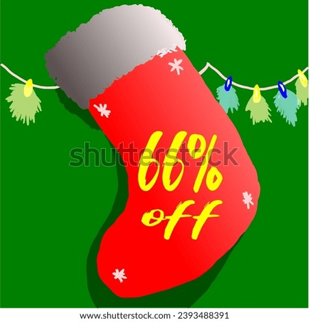 66% discount sock and christmas promotion red green white flashing flashing on the wall