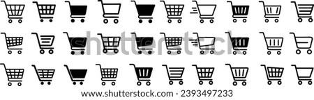 Shopping cart icons set, Full and empty shopping cart symbol, shop and sale, vector illustration. Internet shop buy logo symbol sign