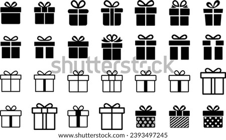 Gift and Surprise boxes Icons set. Realistic vector icon for birthday or wedding collection. gift box with ribbons,