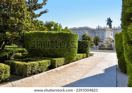Plaza de Oriente square in Madrid, Spain Royalty-Free Stock Photo #2393504821