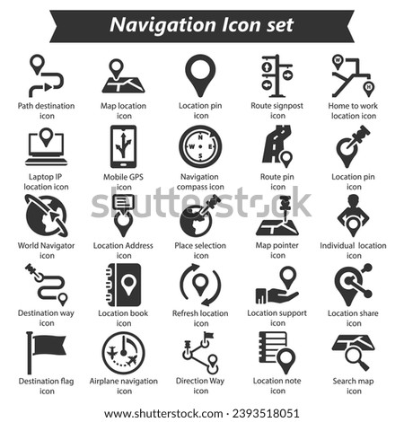 Navigation Icon Set, Vector Graphics