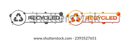 Recycled icons. Different styles, bio recycling icon, recycled signs. Vector icons