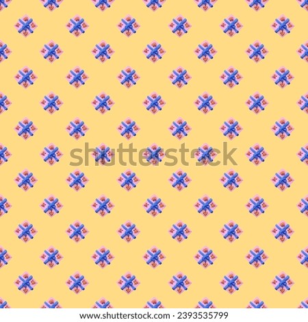 Seamless Pattern of Lavender Gift Box Shaped Butter Cookies on Pastel Orange Background