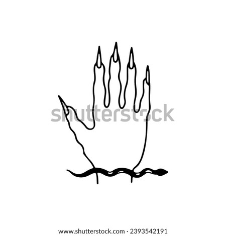 vector illustration of hand and snake concept