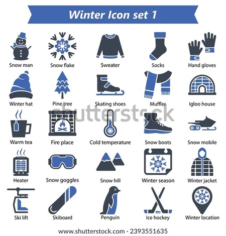 Winter Icon Set 1, Vector Graphics
