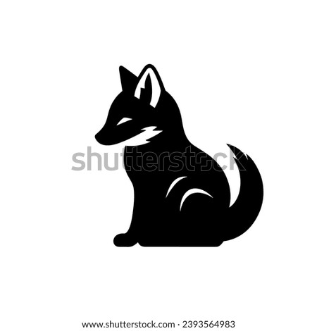 Fox silhouette. Fox black icon on white background