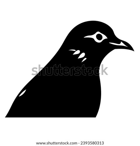 Dove silhouette. Pigeon black icon on white background